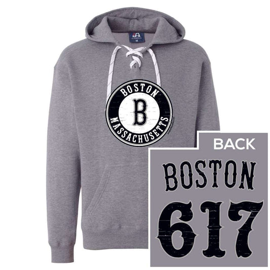 Boston 617 Hockey Lace Hoodie My City Gear