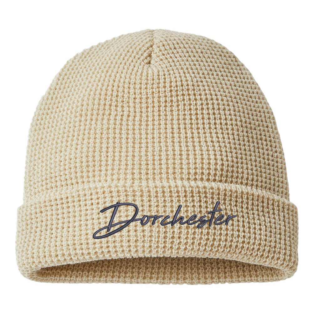 Dorchester Script Waffle Beanie